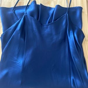 VTG VICTORIA’S SECRET Heart Tag Royal Blue Silk Nightie Size Small